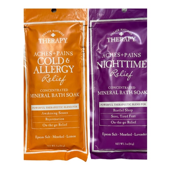 Village Naturals 2Pk Concentrated Mineral Bath Soak Set NWT - Picture 2 of 5